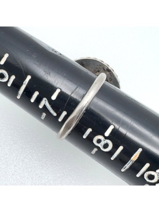 Sterling Silver Ring Turquoise Cabochon Twisted Rope Size 8 Artisan-Made Vintage - Picture 4 of 10